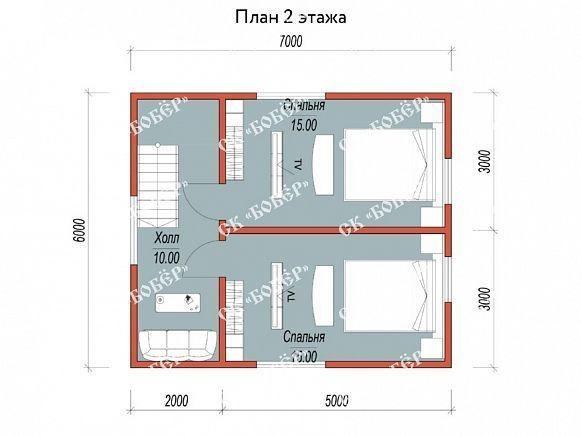 Сруб из бруса 7х8. фото