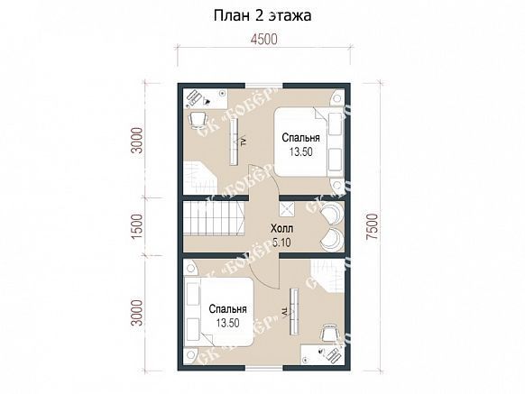 Дом из бруса 7.5х8. фото